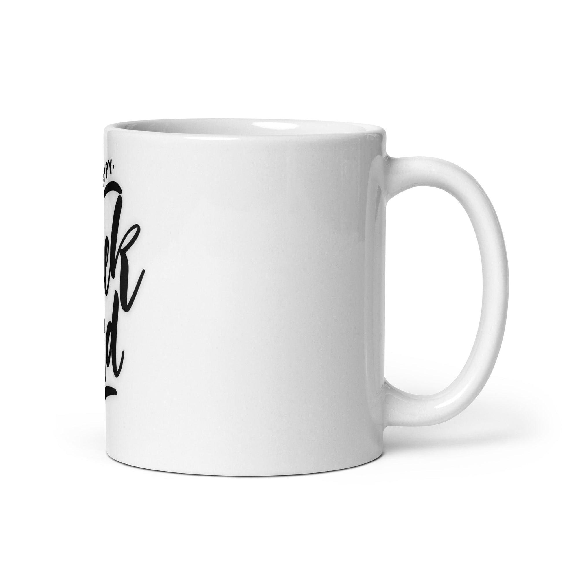 White Glossy Mug With Happy Weekend Vibes Is On Its Way To Merch