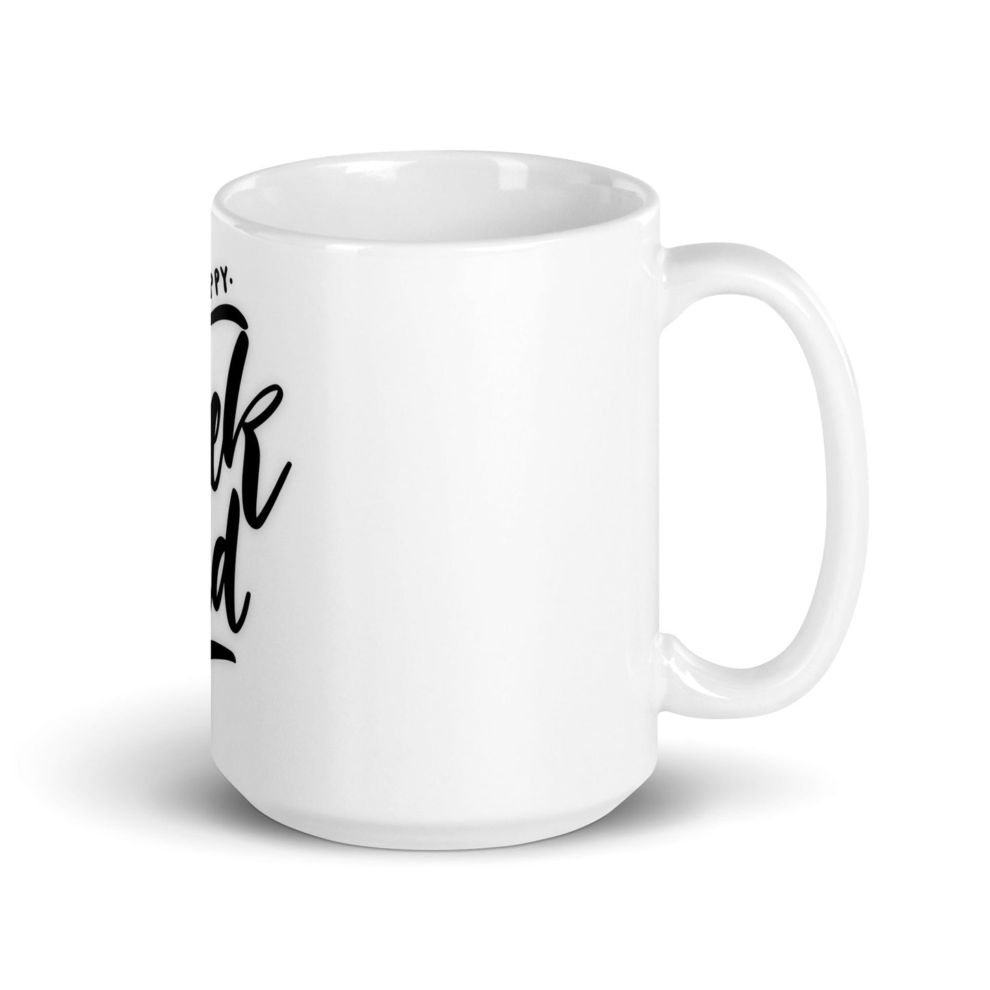 White Glossy Mug With Happy Weekend Vibes Is On Its Way To Merch